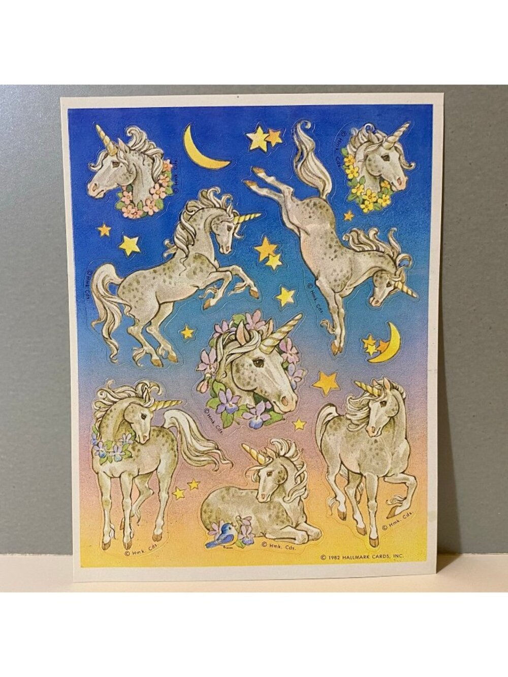 Vintage Hallmark 1982 Unicorn Stickers